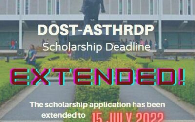 DOST-ASTHRDP scholarship application has been extended to 15 JULY 2022